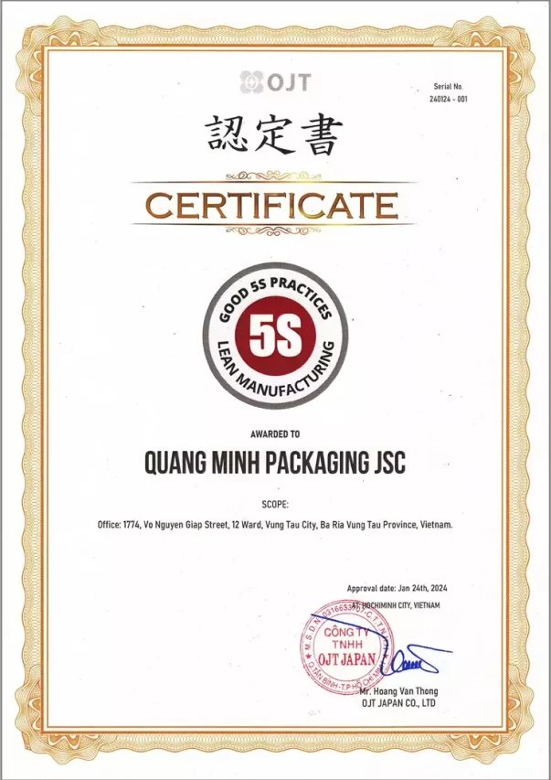 Chứng nhận 5S